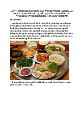 ĐẶC TRƯNG VĂN HÓA ẨM THỰC VIỆT VÀ THAY ĐỔI Trong BỐI CẢNH HỘI NHẬP QUỐC TẾ