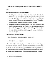 Đề Cương Ôn Tập Thi Học Kì  Kinh tế chính trị Mác – Lênin | Đại học Y Dược Thái Bình
