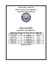 Bài Tập Lớn: Xây Dựng Ứng Dụng Quản Lý Thư Viện | Môn Lập trình net - Đại học Công Nghệ Đông Á