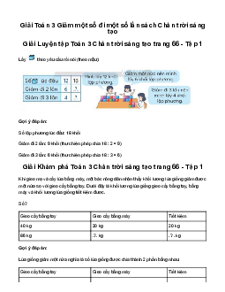 Giải Toán 3: Giảm một số đi một số lần | Chân trời sáng tạo