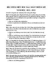 Ôn tập môn học Xác suất thống kê  năm 2022 | Trường Đại học Công nghệ, Đại học Quốc gia Hà Nội
