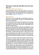 Đối tượng và phương pháp điều chỉnh của Luật Dân sự?