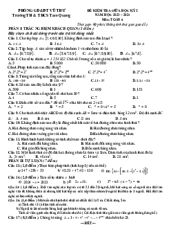 Đề giữa kỳ 1 Toán 6 năm 2023 – 2024 trường TH&THCS Tam Quang – Thái Bình