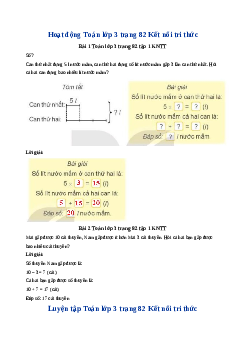 Giải SGK môn Toán 3 - Bài 28: Bài toán giải bằng hai bước tính| Kết nối tri thức
