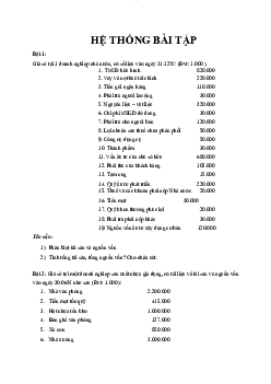 Hệ thống bài tập có đán án học phần Nguyên lý marketing