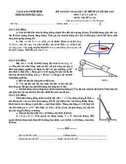 Đề thi HSG lý 10 THPT Kim Sơn A Ninh Bình 2022-2023