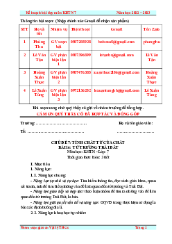 Giáo án Khoa học tự nhiên 7 Vật lí Bài 16: Từ trường Trái Đất | Cánh diều