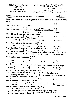 Đề khảo sát chất lượng Toán 9 năm 2020 – 2021 sở GD&ĐT Hưng Yên
