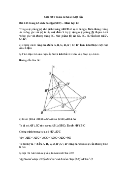 Giải SBT Toán 12 bài 2: Mặt cầu