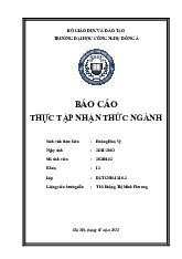 Báo cáo Thực Tập Nhận Thức Ngành Tài Chính - Ngân Hàng | Môn Thực tập nhận thức ngành - Đại học Công Nghệ Đông Á
