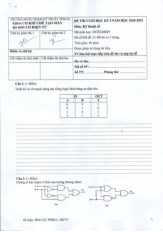 Đề thi và đáp án Môn Kỹ thuật số | Đại học Sư phạm Kỹ thuật Thành phố Hồ Chí Minh