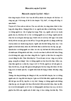 Văn mẫu lớp 6: Phân tích truyện cổ tích Cây khế (2 mẫu) | Kết nối tri thức