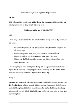 Cảm hứng chủ đạo của bài Hương Sơn phong cảnh | Văn mẫu lớp 10 Chân trời sáng tạo