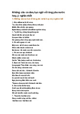 Những câu ca dao, tục ngữ về lòng yêu nước hay, ý nghĩa nhất