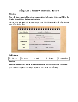 Tiếng Anh 7 Smart World Unit 7 Review