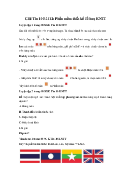 Giải Tin 10 Bài 12: Phần mềm thiết kế đồ hoạ KNTT