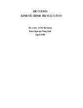 Đề cương ôn tập môn Kinh tế chính trị | Trường đại học Mở Hà Nội