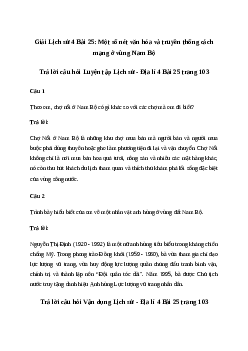 Giải Lịch sử Địa lí lớp 4 Bài 25: Một số nét văn hóa và truyền thống cách mạng ở vùng Nam Bộ | Chân trời sáng tạo