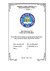 Phân tích ảnh hưởng của môi trường đặc thù đến hoạt động quản trị của Công ty Cổ phần Sữa Việt Nam | Bài thảo luận quản trị học