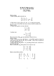Đề thi số 2 môn Đại số tuyến tính | Đại học Sư Phạm Hà Nội