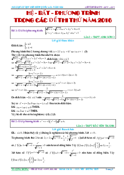 164 bài toán hệ – bất – phương trình trong các đề thi thử Quốc gia 2016 – Trần Văn Tài