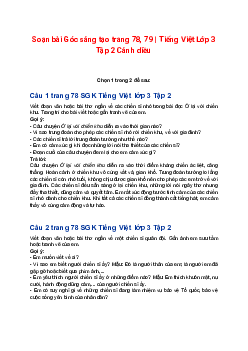 Soạn bài Góc sáng tạo trang 78, 79 | Tiếng Việt Lớp 3 Tập 2 Cánh diều