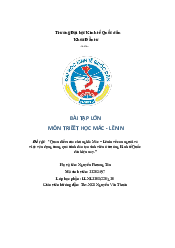 Quan điểm của chủ nghĩa Mác – Lênin về con người vàviệc vận dụng trong quá trình đào tạo sinh viên ở trường Kinh tế Quốcdân hiện nay- Triết học Mác Lenin| Đại học Kinh Tế Quốc Dân - Triết học Mác Lenin| Đại học Kinh Tế Quốc Dân