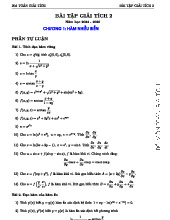 Bài tập giải tích 2 | Đại học Bách khoa Hà Nội