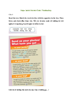 Giải Tiếng Anh 6 Starter Unit: Vocabulary 3 - Friends Plus