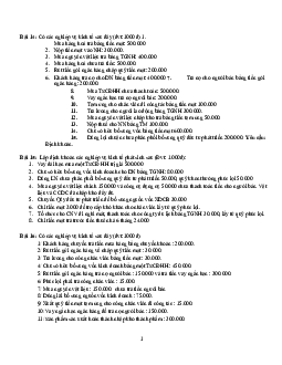 Bài tập ôn tập học phần Nguyên lý kế toán