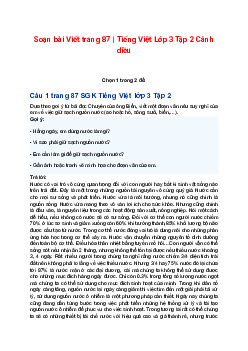 Soạn bài Viết trang 87 | Tiếng Việt Lớp 3 Tập 2 Cánh diều