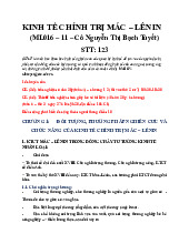 Lý thuyết Tổng quan và chức năng môn Kinh tế chính trị Mác-Lênin | Trường Đại học Nam Cần Thơ