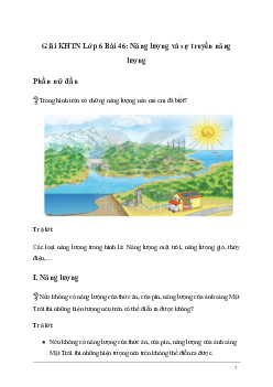 Giải KHTN Lớp 6 Bài 46: Năng lượng và sự truyền năng lượng | Kết nối tri thức
