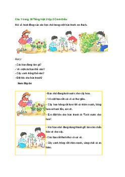 Giải SGK môn Tiếng việt 2 - Bài 22: Viết về hoạt động chăm sóc cây xanh(2) | Cánh Diều