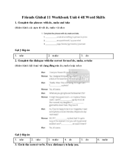 Giải Tiếng anh 11 Workbook Unit 4 4E Word Skills | Friends Global