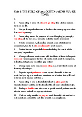 Bài tập Tiếng Anh - Lĩnh vực kế toán | Đại học Nội Vụ Hà Nội