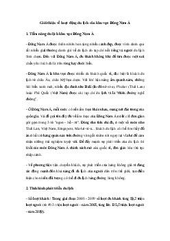 Viết bài giới thiệu về hoạt động du lịch của khu vực Đông Nam Á