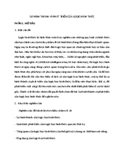 Bài tập nhóm môn Nhập môn Logic học về Sự hình thành và phát triển của logic hình thức