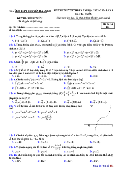 Đề thi thử TN THPT 2024 môn Toán lần 3 trường chuyên Hạ Long – Quảng Ninh