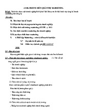 Assignment Môn Quản trị Marketing | Học viện Chính sách và Phát triển