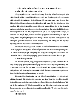 Đề tài biện pháp rèn luyện và giáo dục học sinh cá biệt