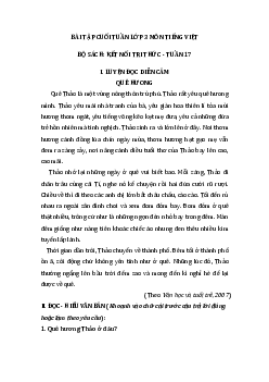 Phiếu bài tập cuối tuần môn tiếng Việt lớp 3 Tuần 17 (cơ bản) | Kết nối tri thức