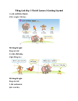 Explore Our World 3 Unit 0 Lesson 3 Getting Started