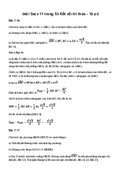 Toán 11 Bài 25: Hai mặt phẳng vuông góc -