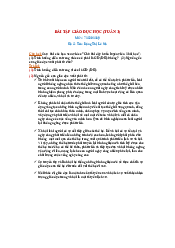 Bài tập giáo dục học tuần 1 - Giáo dục học | Đại học Sư Phạm Hà Nội