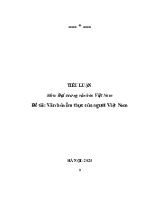 Tiểu luận Đề tài: Văn hóa ẩm thực của người Việt Nam môn Đại cương văn hóa - Trường Đại học lao động -  xã hội