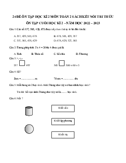 Đề ôn thi học kì 2 môn Toán 2 sách Kết nối tri thức với cuộc sống