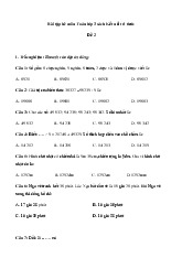 Đề ôn tập hè lớp 3 môn Toán sách Kết nối tri thức - Đề 2