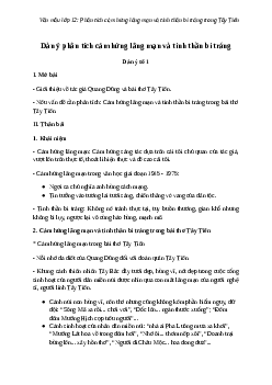 Văn mẫu lớp 12: Phân tích cảm hứng lãng mạn và tinh thần bi tráng trong bài thơ Tây Tiến hay chọn lọc