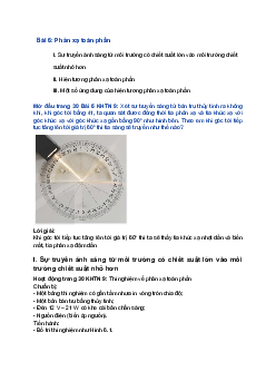 Giải Khoa học tự nhiên 9 Kết nối tri thức Bài 6: Phản xạ toàn phần